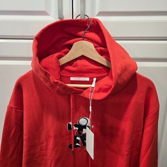 Helmut Lang Logo-Print Hooded Sweatshirt - Flame - Picture 2 of 10